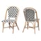 Baxton Studio Ambre Modern French Black and White Weaving Natural Rattan 2-Piece Bistro Chair Set 229-2PC-13110-ZORO - alternate 1